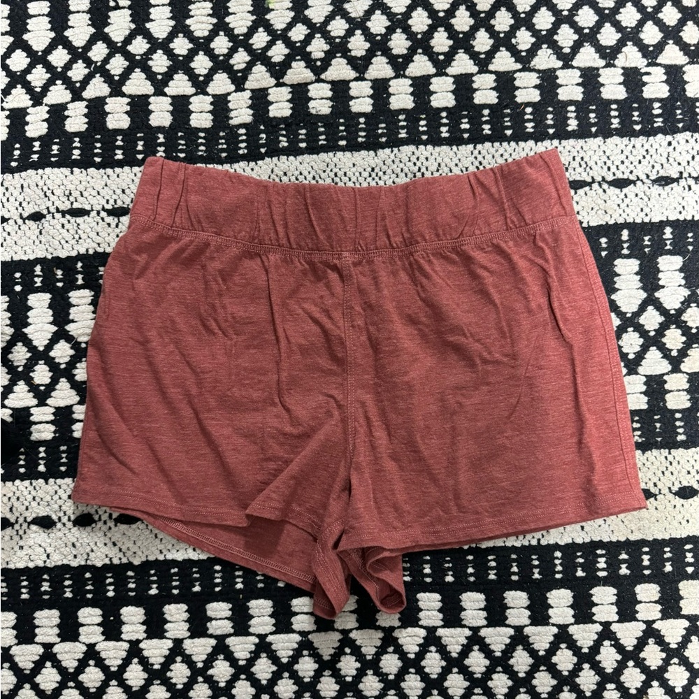 LUNYA Restore Pima Cotton Red Sleep Shorts NWOT